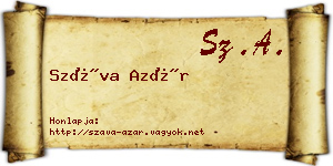 Száva Azár névjegykártya